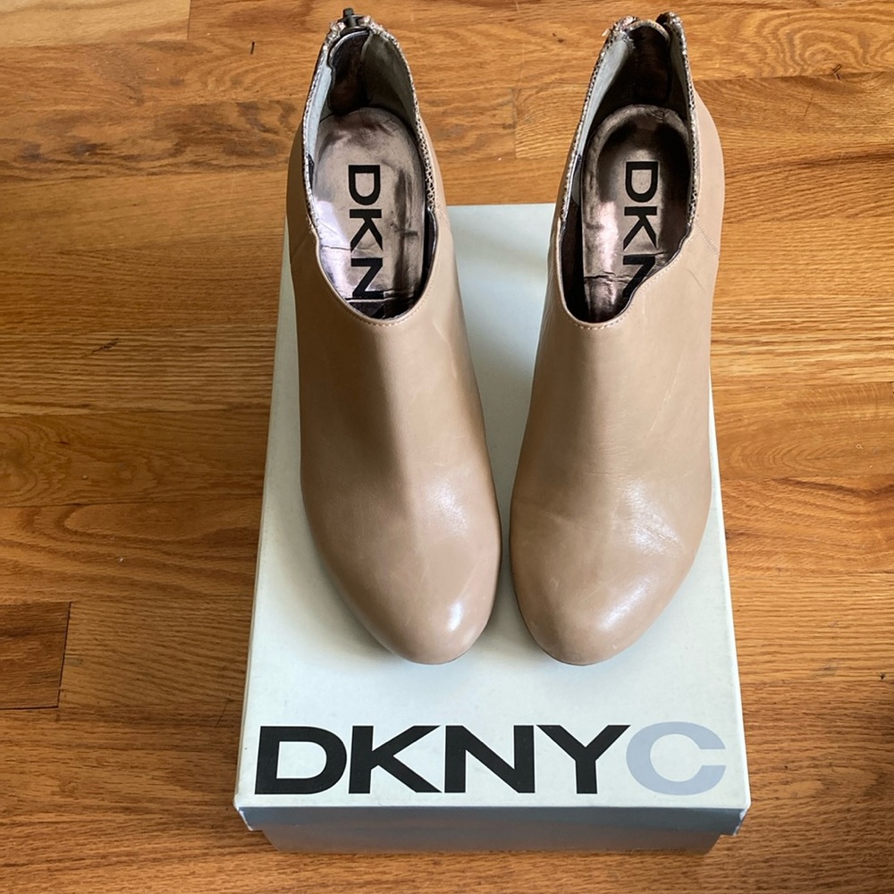 DKNY Tan Ankle Booties